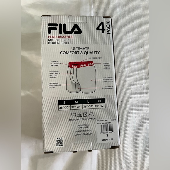 New Size Small Fila Performance Boxer Briefs - Picture 3 of 3